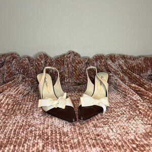 Beverly Feldman Slingback Pump Heels Vintage Size 8 Brown and Cream